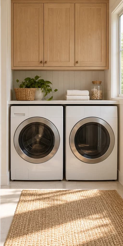 Illustrative front-loading washer and dryer